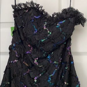 Vintage black high low gown